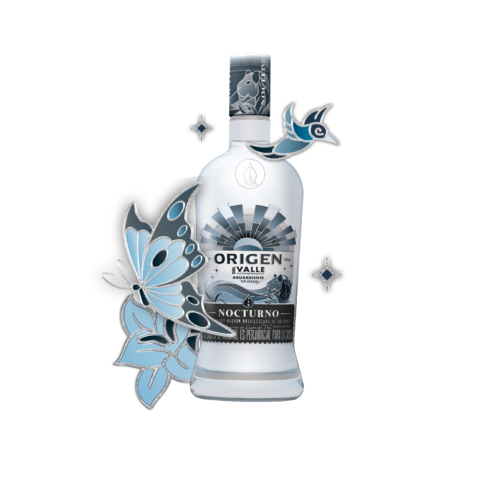 Aguardiente origen nocturno botella 750 cc